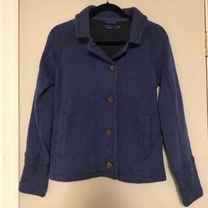 Pretty Blue Prana Button-Up Sweater